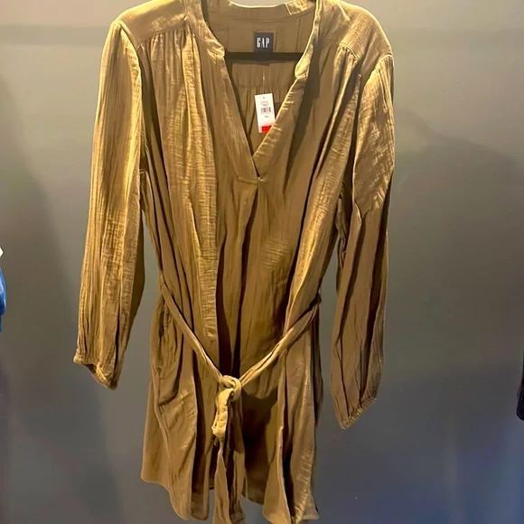 GAP | Dresses | Gap Olive Green Linen Dress With Belt And Pockets Super  Cute Onnever Worn Xxl | Poshmark